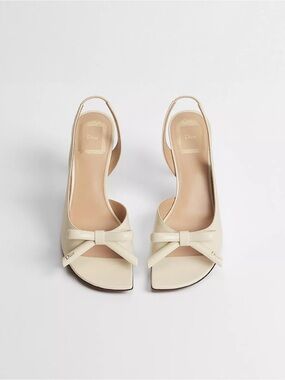 Dior off white Bow Heeled Slingback Sandal Bow Slingback Heels